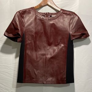 Halogen Burgundy Leather Top